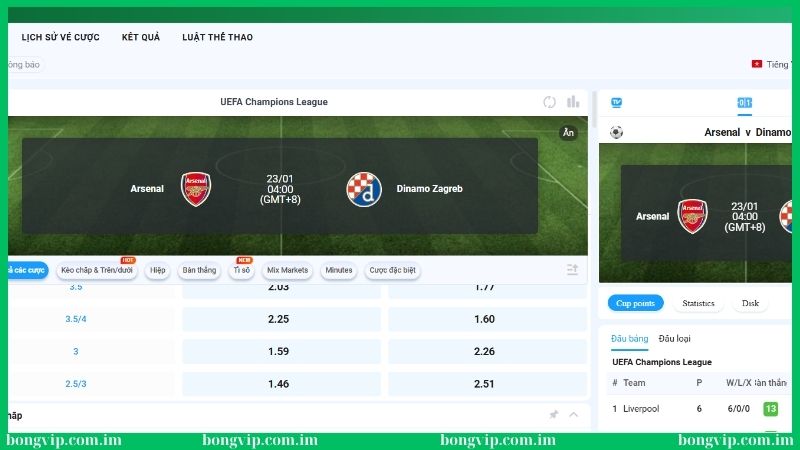 Soi kèo Arsenal Bongvip - Dự đoán kèo chuẩn cho dân chơi 4 Phân tích tỷ lệ cược được thống kê trên Bongvip